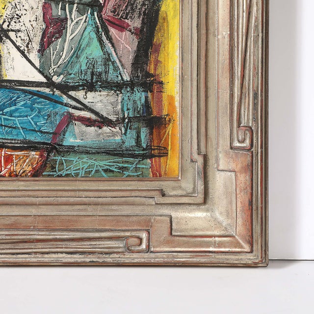 Mid-Century Abstract Textural Composition in Oil on Canvas Painting by Louis Schanker For Sale - Image 4 of 18