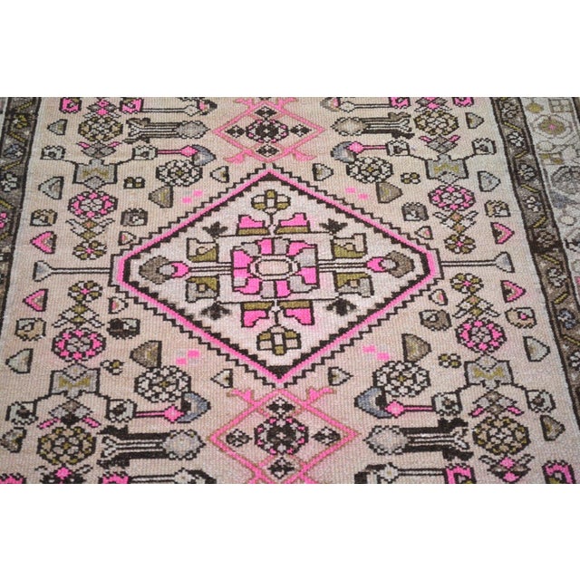 Turkish Vintage Turkish Hand Knotted Wool Rug, 2'9''x12'4'' For Sale - Image 3 of 5