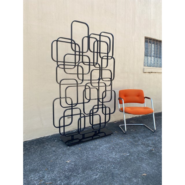 1990s Large 6’ Postmodern Geometric Metal Floor Sculpture / Architectural Room Divider, C. 1990s For Sale - Image 5 of 6