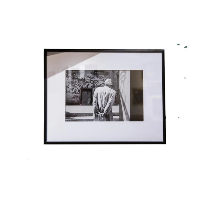 American The Walk Framed Black and White Photograph For Sale - Image 3 of 5