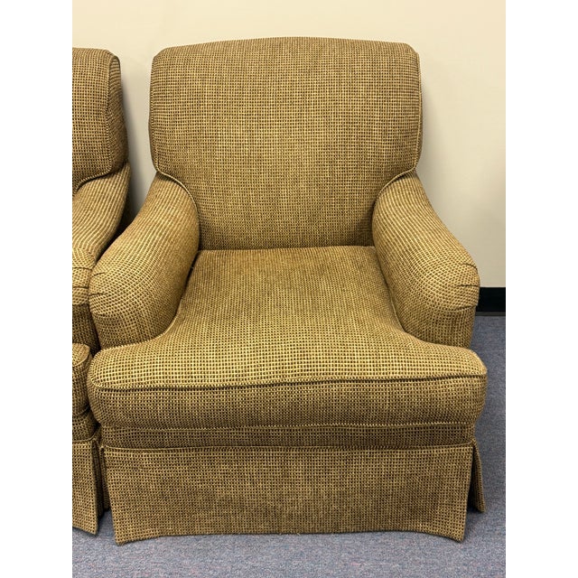 English Late 20th Century Sherill Furniture Swivel Club Chairs - A Pair For Sale - Image 3 of 12