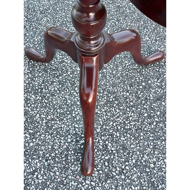 Queen Anne Style Mahogany Bird Cage Tilt Top Tea Table For Sale - Image 9 of 9
