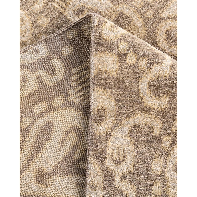 Ikat, One-of-a-Kind Hand-Knotted Area Rug - Gray, 8' 2" x 10' 2" For Sale In New York - Image 6 of 8