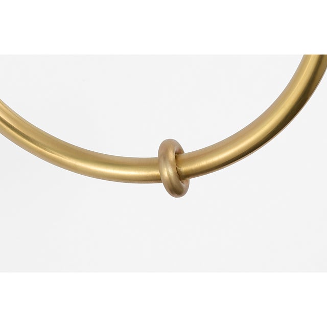 2020s Amber Lewis for Visual Comfort Signature Ingela 24" Double Sconce in Hand-Rubbed Antique Brass with Silk Pleat Shades For Sale - Image 5 of 8