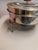 Metal Mid 20th Century Hollywood Regency Black Gold Dorothy Draper Style Food Chafing Dish Warmer & Skillet Set For Sale - Image 7 of 8