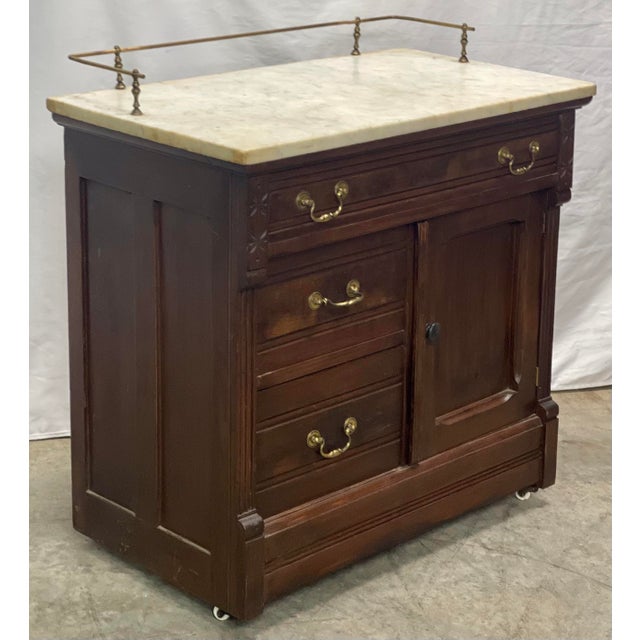 Antique Victorian Eastlake Style Marble Top Storage Chairish