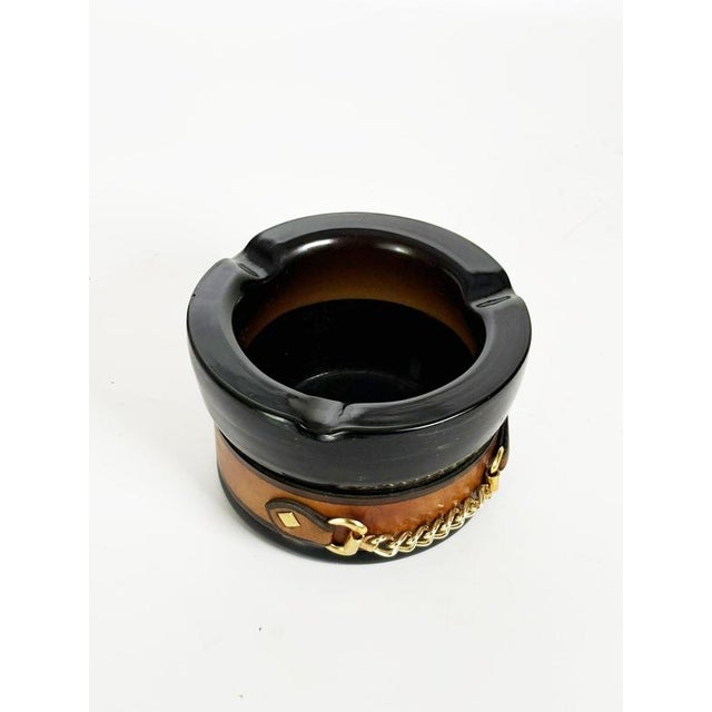 Vintage Glass and Brass Ashtray, France, 1970s For Sale - Image 6 of 10