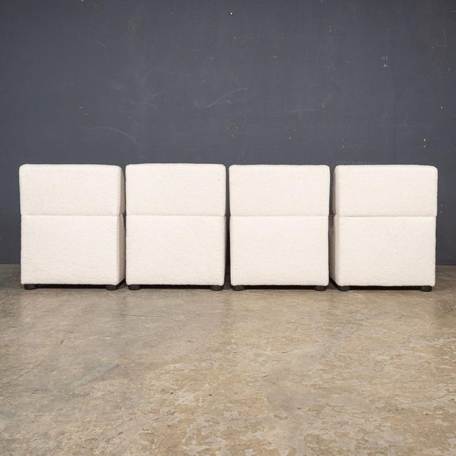 1980s Lounge Chairs in Cream Bouclé, 1980, Set of 4 For Sale - Image 5 of 16