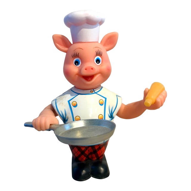 Rocket Usa Mechanical Piggy Chef Wind-Up Toy #903 Original Box Works Collectible For Sale