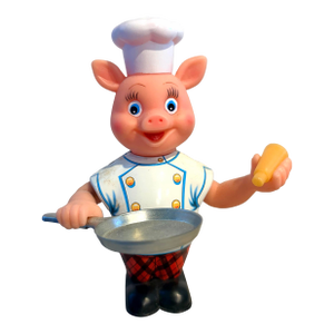 Rocket Usa Mechanical Piggy Chef Wind-Up Toy #903 Original Box Works Collectible