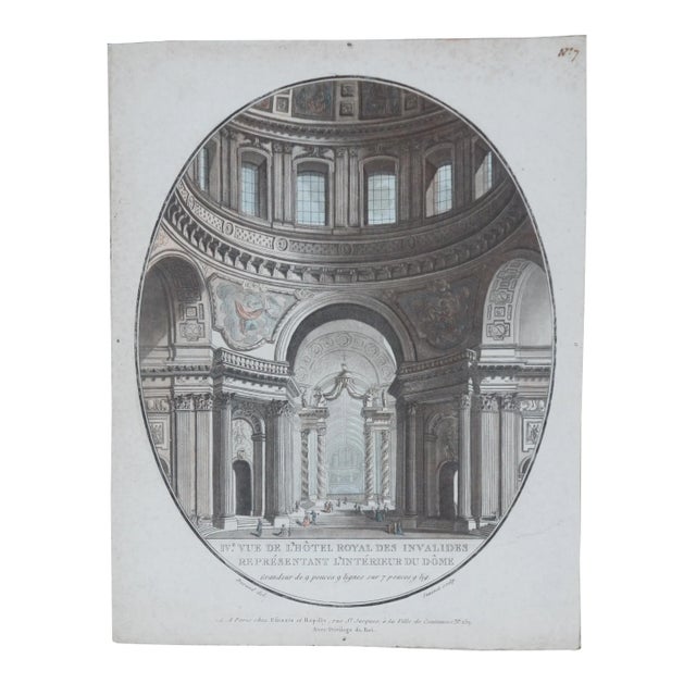 Plate 8: interior of a church, with rotunda opening onto a baldaquin; within oval. 1782/88 Colour aquatint and etching....