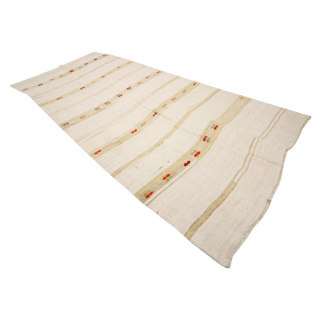 Traditional Mid 20th Century Vintage Striped Hemp Kilim Rug-6′3″ × 13′7″ For Sale - Image 3 of 7