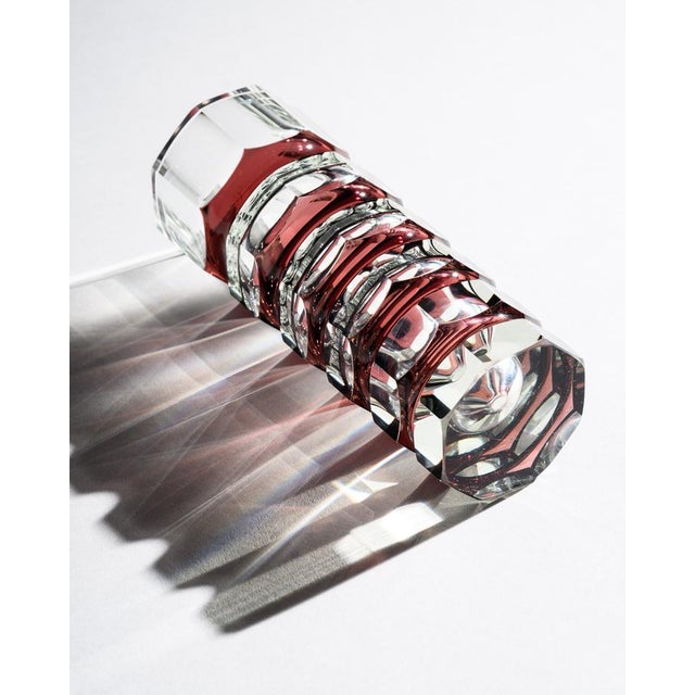 Ruby Red Block Vases from Ilm-Kristall, East Germany, 1970s, Set of 2 For Sale - Image 16 of 18