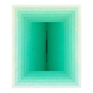 Contemporary Abstract Acrylic on Canvas "Light Consideration (Emerald)" by Andy Harwood For Sale