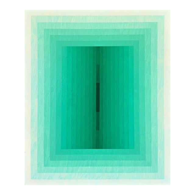 Contemporary Abstract Acrylic on Canvas "Light Consideration (Emerald)" by Andy Harwood For Sale