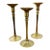 Vintage Tall Brass Graduated Size Set of 3 Candle Holders For Sale
