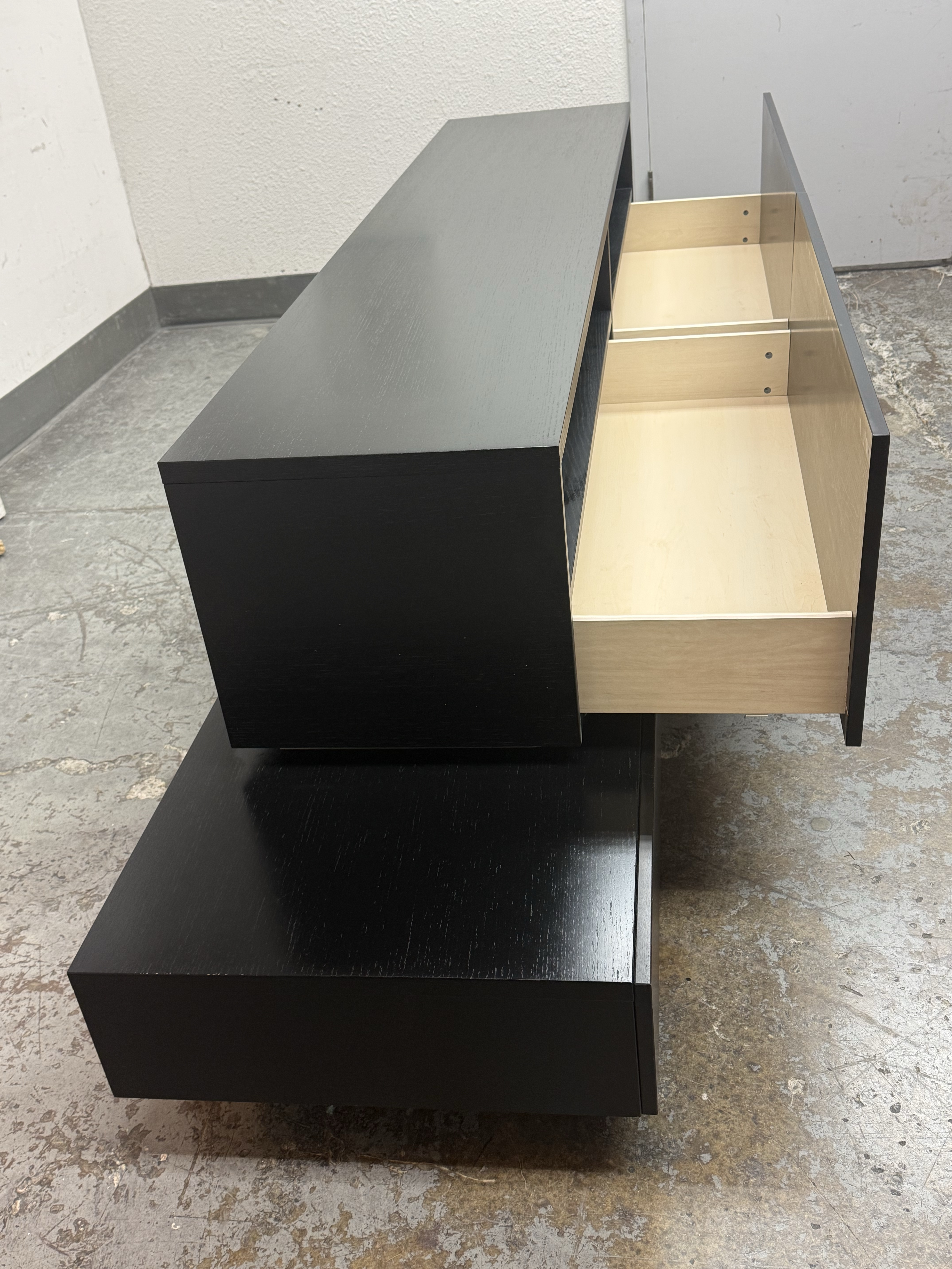BoConcept Volani Two Piece Media Console + Wall Mounts | Chairish