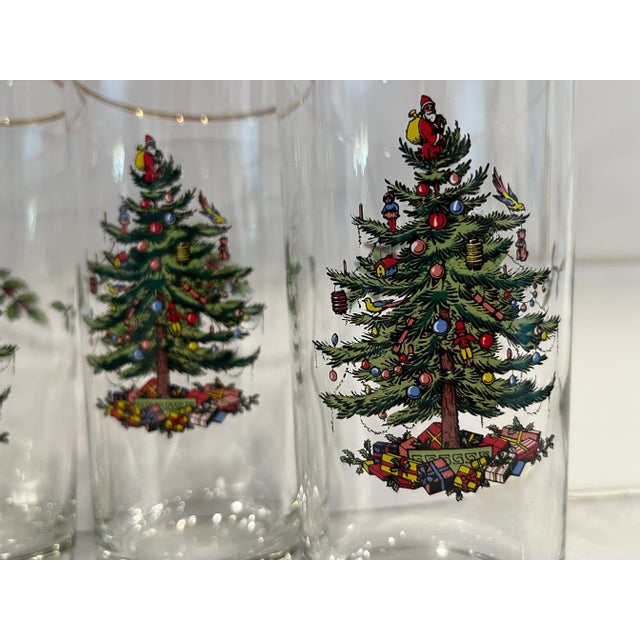 Vintage Spode Christmas Tree Tumbler Glasses- Set of 4 For Sale In New York - Image 6 of 11
