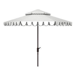 Venice 9 Ft Double Top Umbrella - Ivory/Black For Sale