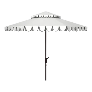 Venice 9 Ft Double Top Umbrella - Ivory/Black