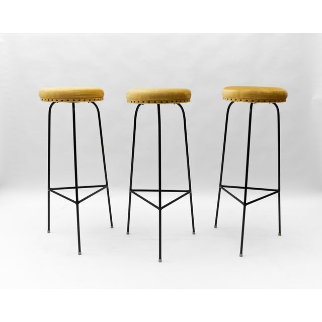 Mid-Century Modern Minimalistic String Bar Stools, 1950s, Set of 3 For Sale - Image 18 of 18