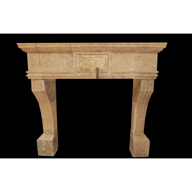 20th Century Provincial Limestone Fireplace Mantle with Arched Legs For Sale - Image 4 of 4