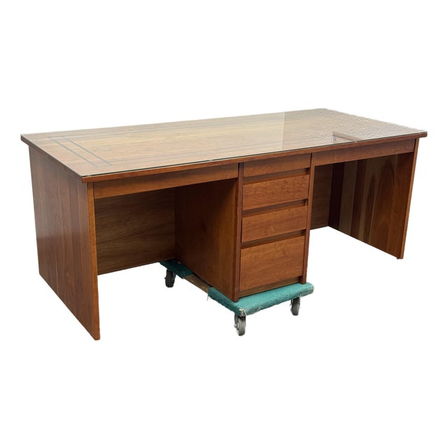 Mid-Century Modern Style Walnut Executive Desk For Sale