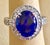 6 Carat Oval Tanzanite and 1 Carat Diamond Ring 14 Karat White Gold, Estate For Sale - Image 17 of 18
