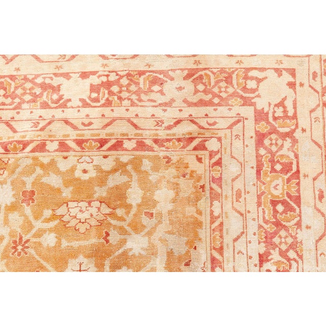 Early 20th Century Indian Amritsar Orange, Brown Handmade Wool Rug For Sale - Image 4 of 11