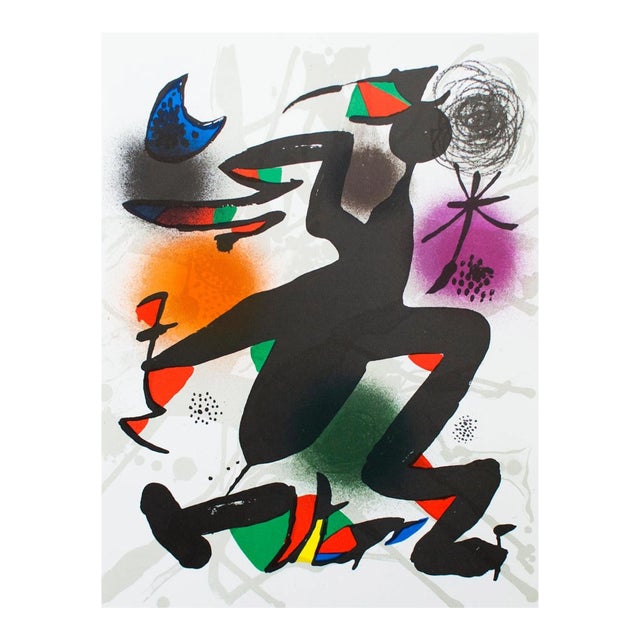 Joan Miro Litografia Original Iv, 1975 For Sale