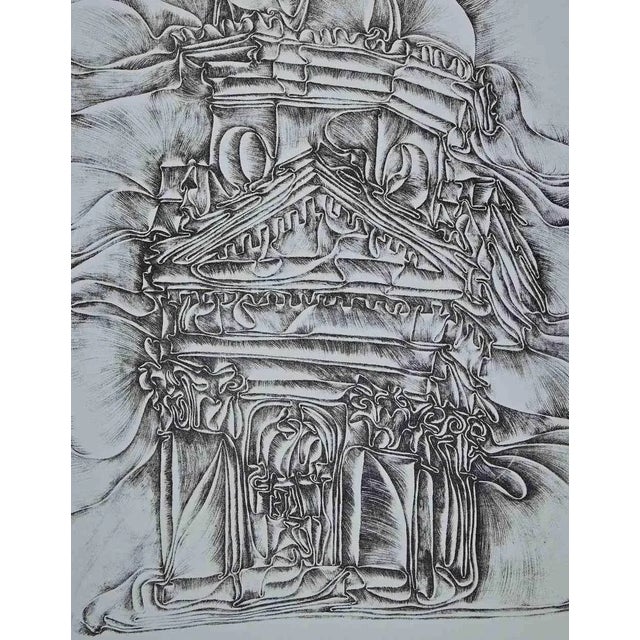 Cathedral is an original etching by the German artist Fritz Baumgartner. In very good conditions, except for some small...