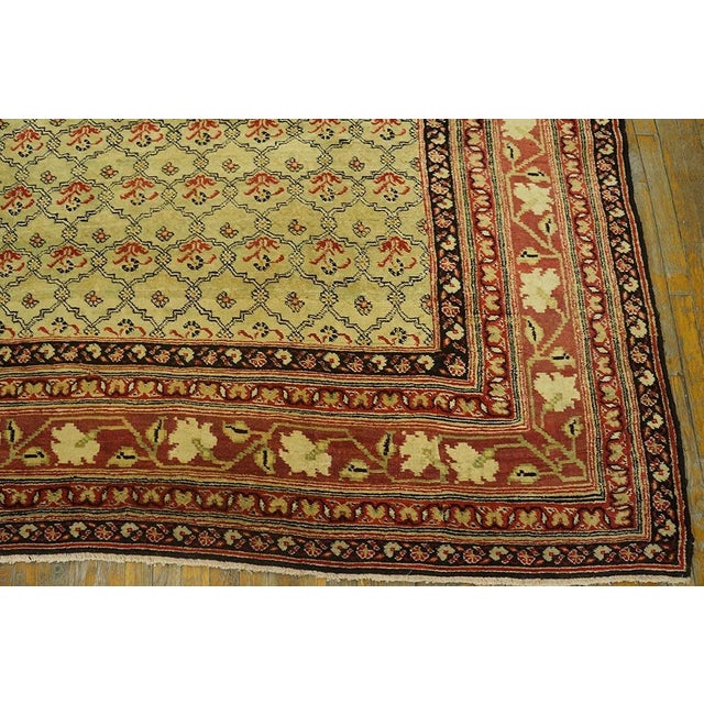 Textile Amazing Ivory Ground & Red Border Allover-Floral Design Antique Indian Agra Rug For Sale - Image 7 of 7