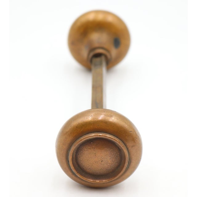 Mid 20th Century Vintage Pair of Bronze Concentric Passage Door Knobs For Sale - Image 5 of 6