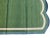 Handmade Cotton Scalloped Rug, Forest Green With Cream and Blue Border 7'x11' For Sale - Image 6 of 10