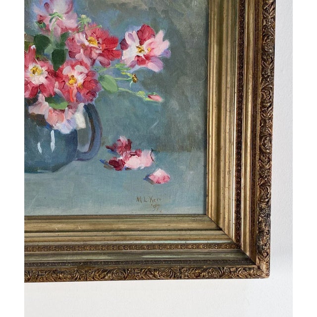 Realism Victorian American Still Life of Flowers For Sale - Image 3 of 8