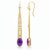 Vintage Inspired Amethyst Dangle Earrings with colorless topazes. Art Nouveau Style Amethyst Drop Earrings Silver, gold....