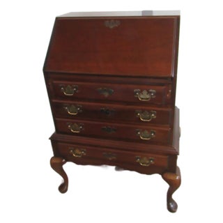 Vintage Cherry Drop-Front Secretary Desk Writing For Sale