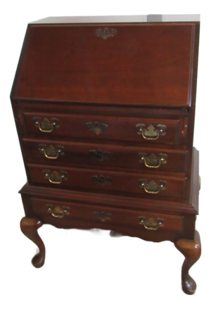 Vintage Cherry Drop-Front Secretary Desk Writing
