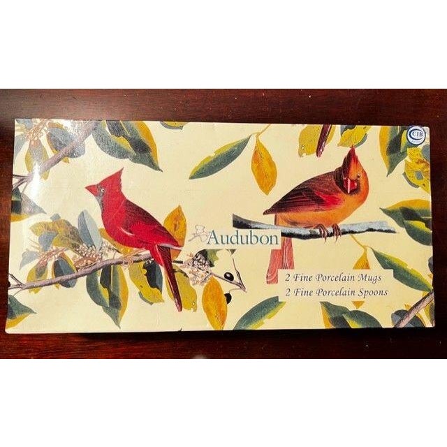 Ceramic National Audubon Society Northern Cardinal Mug and Spoon Sets Godinger & Co - 4 pcs with Box For Sale - Image 7 of 8