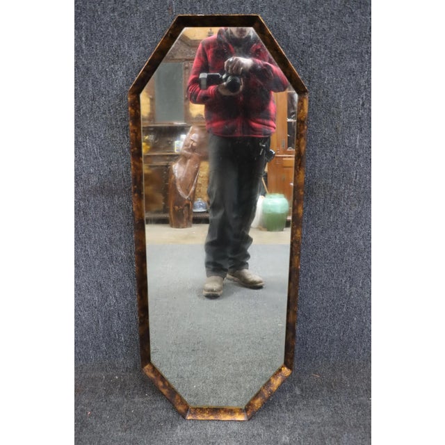 Brown Sponge Decorated Mid-Century Modern Mirror by Weiman For Sale - Image 8 of 8
