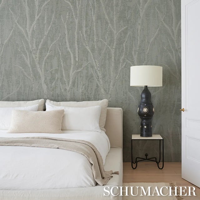 2020s Schumacher Komorebi Wallpaper In Mist For Sale - Image 5 of 5