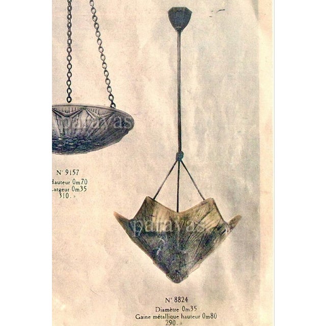 Hettier & Vincent Art Deco Pendant Chandelier Circa 1930 - Hexagonal Glass & Nickel For Sale - Image 11 of 14