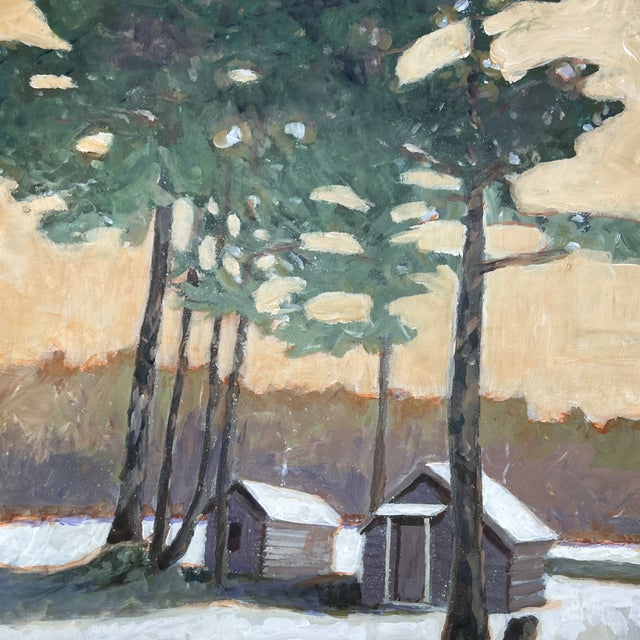 Contemporary original winter landscape painting by Stephen Heigh. Signed and framed. Measures 18x24 / 21x27 framed. Check...
