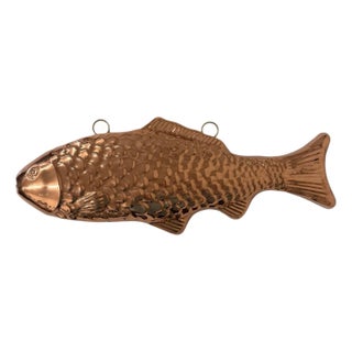 Vintage Large Copper Fish Food Mold For Sale