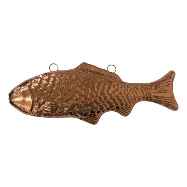Vintage Large Copper Fish Food Mold For Sale