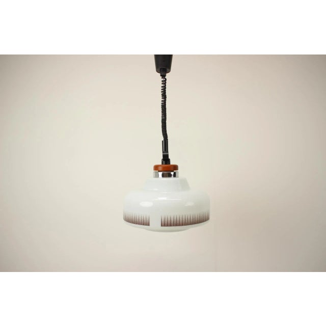 Mid-Century Adjustable Glass Pendant, 1970s For Sale - Image 3 of 10