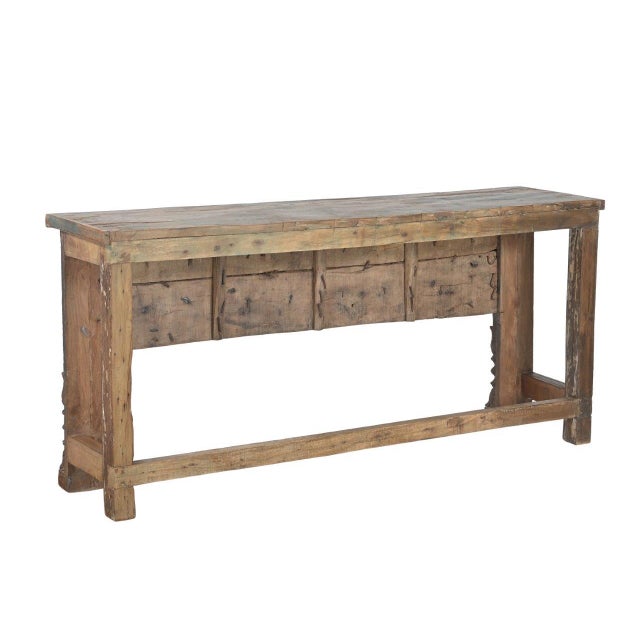 Console Table Constructed From Antique Indian Carved Elements and Reclaimed Wood For Sale - Image 4 of 4