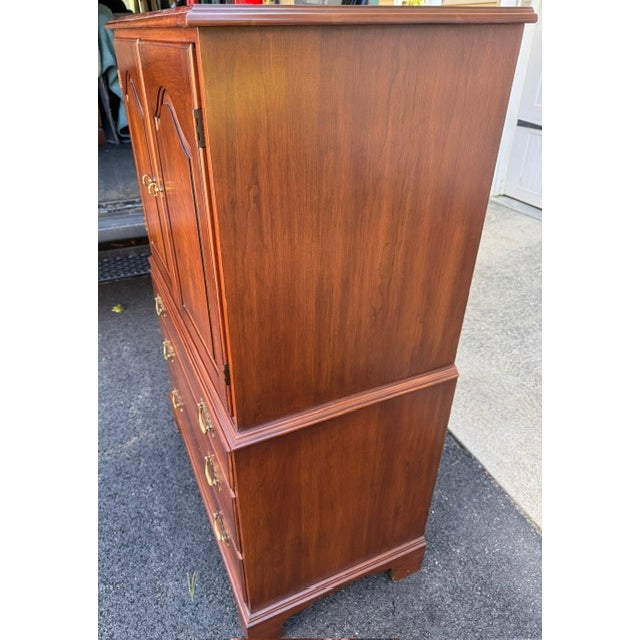 Chippendale Late 20th Century Henkel Harris Gentlemans Chest or Armoire For Sale - Image 3 of 12