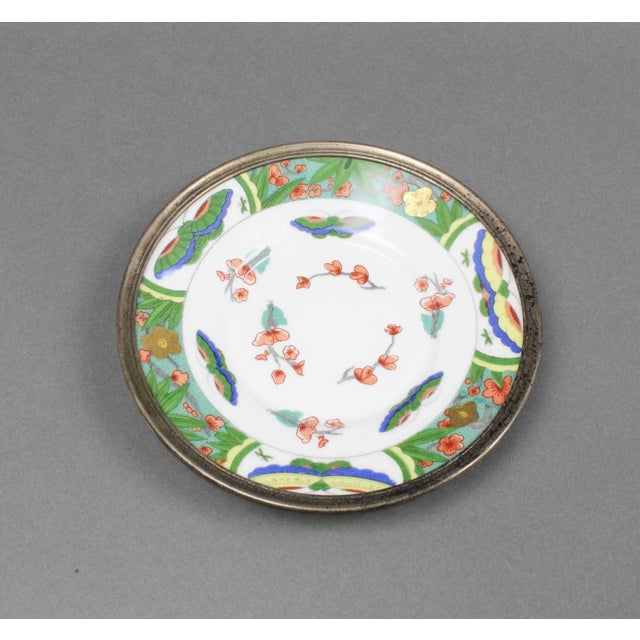 A. Raynaud Et Cie Limoges France Tetard Edite French Porcelain & 925 Sterling Silver 5 3/4" Saucer Plate.