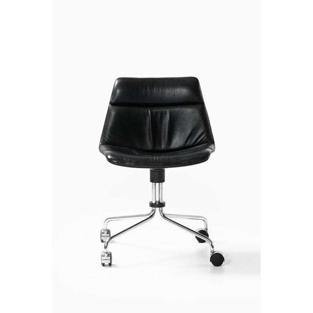 Office Chair in Leather and Steel from Jørgen Kastholm & Preben Fabricius, 1960s For Sale - Image 3 of 7